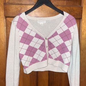 Aeropostal argyle cropped sweater. Size M.